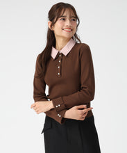 画像をギャラリービューアに読み込む, 配色シャツレイヤードニット/MM558309