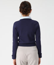 画像をギャラリービューアに読み込む, 配色シャツレイヤードニット/MM558309