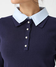 画像をギャラリービューアに読み込む, 配色シャツレイヤードニット/MM558309