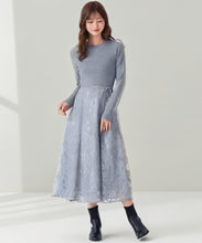 画像をギャラリービューアに読み込む, ラメレースニットドッキングワンピース/MM547405