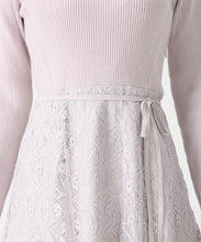 画像をギャラリービューアに読み込む, ラメレースニットドッキングワンピース/MM547405