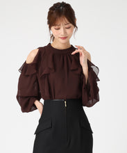 画像をギャラリービューアに読み込む, 一部店舗限定 バックリボンフリルブラウス/MM558111