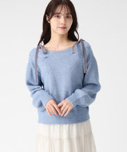 画像をギャラリービューアに読み込む, ベロア肩リボンふわふわニット/TT548318