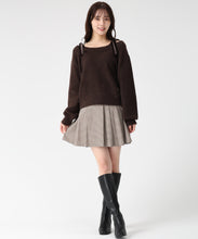 画像をギャラリービューアに読み込む, ベロア肩リボンふわふわニット/TT548318