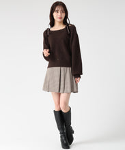 画像をギャラリービューアに読み込む, ベロア肩リボンふわふわニット/TT548318