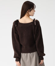 画像をギャラリービューアに読み込む, ベロア肩リボンふわふわニット/TT548318