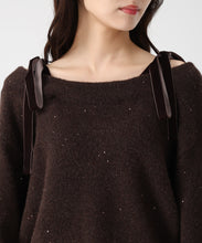 画像をギャラリービューアに読み込む, ベロア肩リボンふわふわニット/TT548318