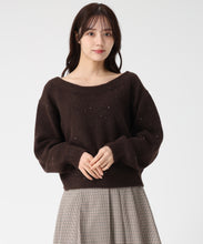 画像をギャラリービューアに読み込む, ベロア肩リボンふわふわニット/TT548318