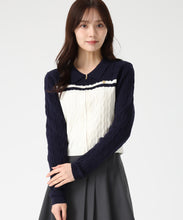 画像をギャラリービューアに読み込む, ケーブル編みジップニット/TT548308