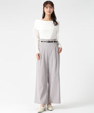 画像をギャラリービューアに読み込む, 合皮ベルト付きフリルタックワイドパンツ/MM537303