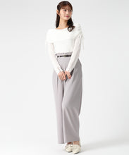 画像をギャラリービューアに読み込む, 合皮ベルト付きフリルタックワイドパンツ/MM537303