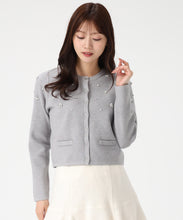 画像をギャラリービューアに読み込む, ビジュー刺繍カーディガン/MM548404