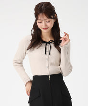画像をギャラリービューアに読み込む, 【再入荷】フリル袖配色リボンニット/MM548309