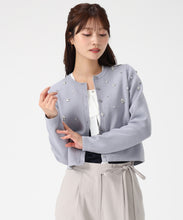 画像をギャラリービューアに読み込む, ビジュー刺繍カーディガン/MM548404