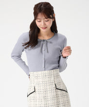 画像をギャラリービューアに読み込む, フリル袖配色リボンニット/MM548309