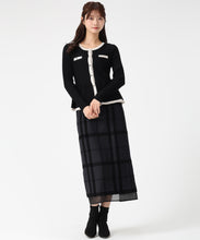 画像をギャラリービューアに読み込む, ワイドリブ配色ペプラムカーディガン/MM548405
