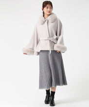 画像をギャラリービューアに読み込む, 【再入荷】【グレージュのみ12月下旬予約】ブローチ付きポンチョコート/MM548603
