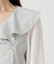 画像をギャラリービューアに読み込む, ラッフルアシメフリルラップ風タイトワンピース/MM537419