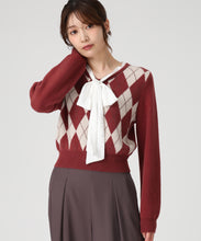 画像をギャラリービューアに読み込む, 一部店舗限定 リボンボウタイアーガイルニット/MM558308