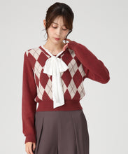 画像をギャラリービューアに読み込む, 一部店舗限定 リボンボウタイアーガイルニット/MM558308