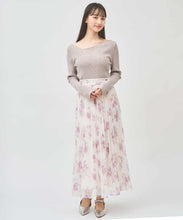 画像をギャラリービューアに読み込む, ニットドッキングフラワープリーツワンピース/TT517402