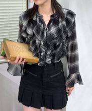 画像をギャラリービューアに読み込む, 一部店舗限定 フリルチェックブラウス/TT558103