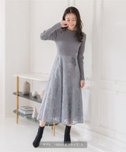 画像をギャラリービューアに読み込む, ラメレースニットドッキングワンピース/MM547405