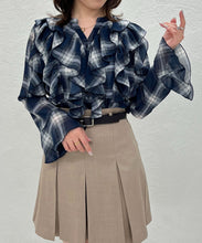 画像をギャラリービューアに読み込む, 【一部店舗限定アイテム】フリルチェックブラウス/TT558103