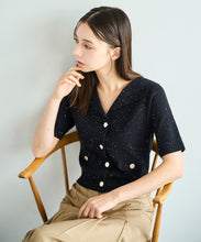 画像をギャラリービューアに読み込む, 襟付きスパンコールカーディガン/TT538402