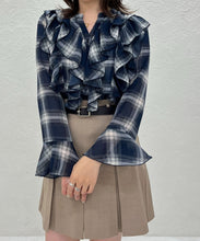 画像をギャラリービューアに読み込む, 【一部店舗限定アイテム】フリルチェックブラウス/TT558103