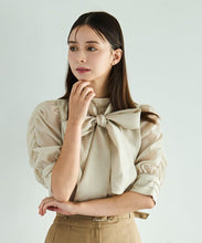 画像をギャラリービューアに読み込む, シャーリングシアーボウタイブラウス/TT538106