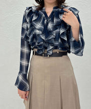 画像をギャラリービューアに読み込む, 【一部店舗限定アイテム】フリルチェックブラウス/TT558103