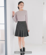 画像をギャラリービューアに読み込む, ラメ配色フレア袖ハイネックニット/MM548308