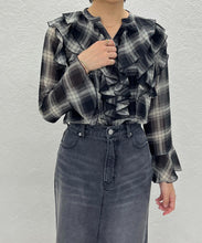 画像をギャラリービューアに読み込む, 【一部店舗限定アイテム】フリルチェックブラウス/TT558103