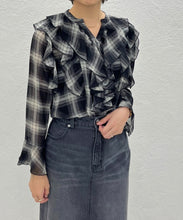 画像をギャラリービューアに読み込む, 【一部店舗限定アイテム】フリルチェックブラウス/TT558103