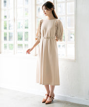 画像をギャラリービューアに読み込む, ベルト付きパフスリーブワンピース/MO33O04【結婚式/オケージョン/パーティー/S・M・TALLサイズ】