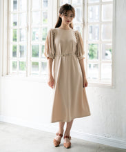 画像をギャラリービューアに読み込む, ベルト付きパフスリーブワンピース/MO33O04【結婚式/オケージョン/パーティー/S・M・TALLサイズ】