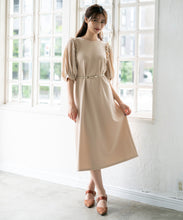 画像をギャラリービューアに読み込む, ベルト付きパフスリーブワンピース/MO33O04【結婚式/オケージョン/パーティー/S・M・TALLサイズ】