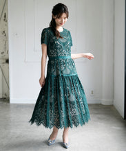 画像をギャラリービューアに読み込む, レース切替ワンピース/MO33O03【結婚式/オケージョン/パーティー/S・M・TALLサイズ】