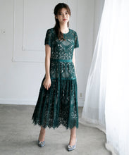 画像をギャラリービューアに読み込む, レース切替ワンピース/MO33O03【結婚式/オケージョン/パーティー/S・M・TALLサイズ】