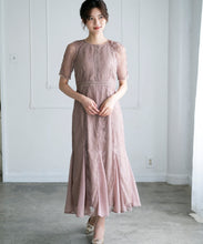 画像をギャラリービューアに読み込む, レースギャザーディテールワンピース/MO33O01【結婚式/オケージョン/パーティー/S・M・TALLサイズ】