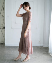 画像をギャラリービューアに読み込む, レースギャザーディテールワンピース/MO33O01【結婚式/オケージョン/パーティー/S・M・TALLサイズ】