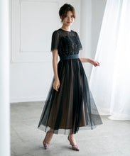 画像をギャラリービューアに読み込む, チュールシフォンワンピース/MO33O02【結婚式/オケージョン/パーティー/S・M・TALLサイズ】