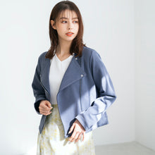画像をギャラリービューアに読み込む, 【防しわ/UVカット】シャンブレーデニムライダースジャケット/MM418502