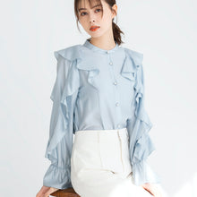 画像をギャラリービューアに読み込む, 袖フリル前開きブラウス/MM418120