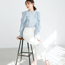 画像をギャラリービューアに読み込む, 袖フリル前開きブラウス/MM418120