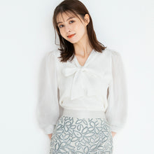 画像をギャラリービューアに読み込む, ブライトブラウス袖ボウタイニット/MM418315