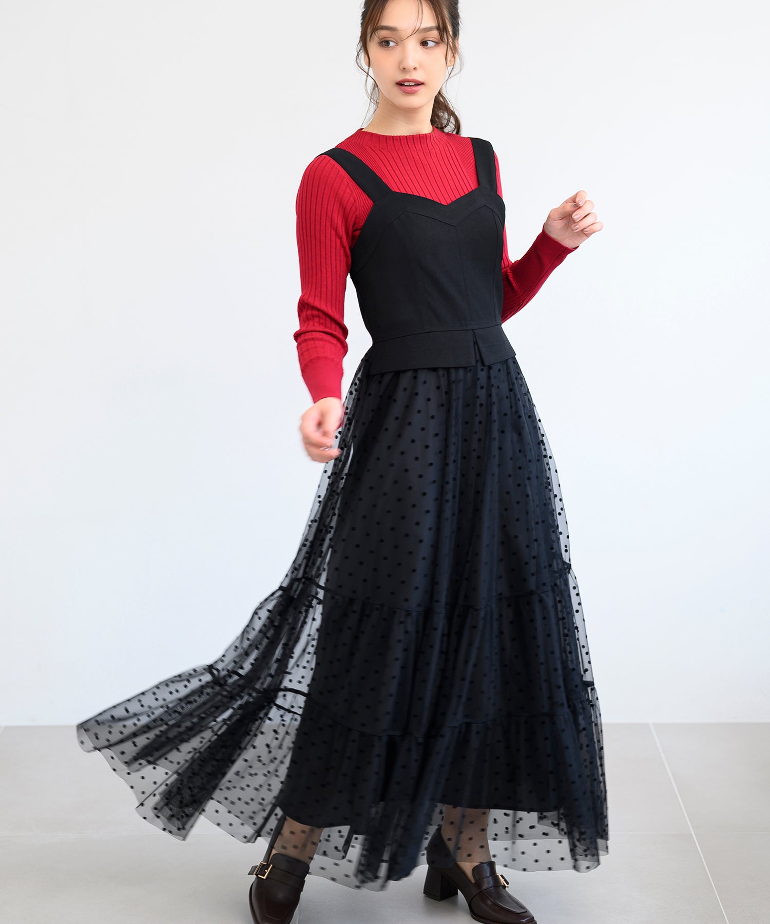 ワンピース charmeXS ドットチュールドッキングワンピース/MM437411 – MISCH MASCH|31