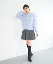 画像をギャラリービューアに読み込む, バックリボンプードルオフショルニット/MM448314