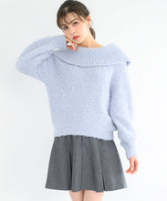 画像をギャラリービューアに読み込む, バックリボンプードルオフショルニット/MM448314